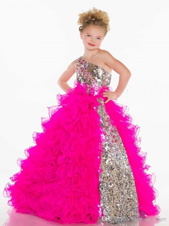 Online Unique Pageant Dresses Tiered Ruffles Pleats Floor Length